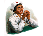 223 AB Black Woman Nurse Praying