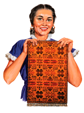 244a Hispanic Woman Prayer Rug