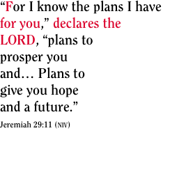 “For I know the plans I have for you,” declares the LORD, “plan